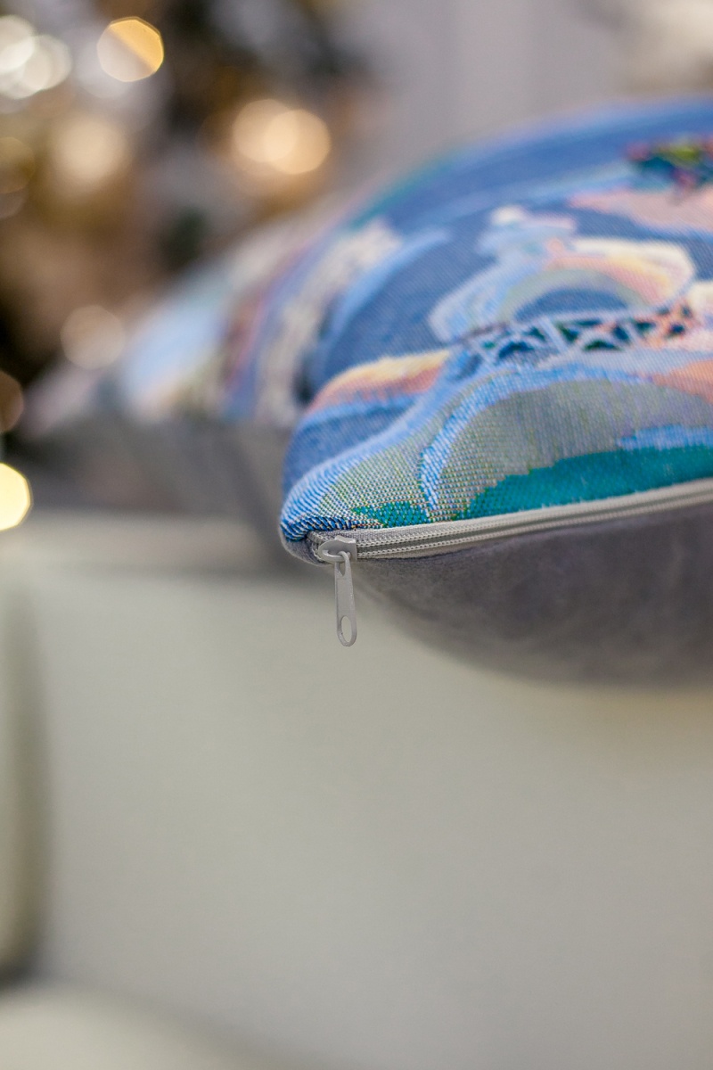 Наволочка декоративная 50х50 Вечера на хуторе (синий)