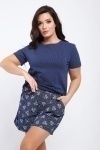 Пижама с шортами 24258 (темно-синий)
