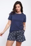 Пижама с шортами 24258 (темно-синий)