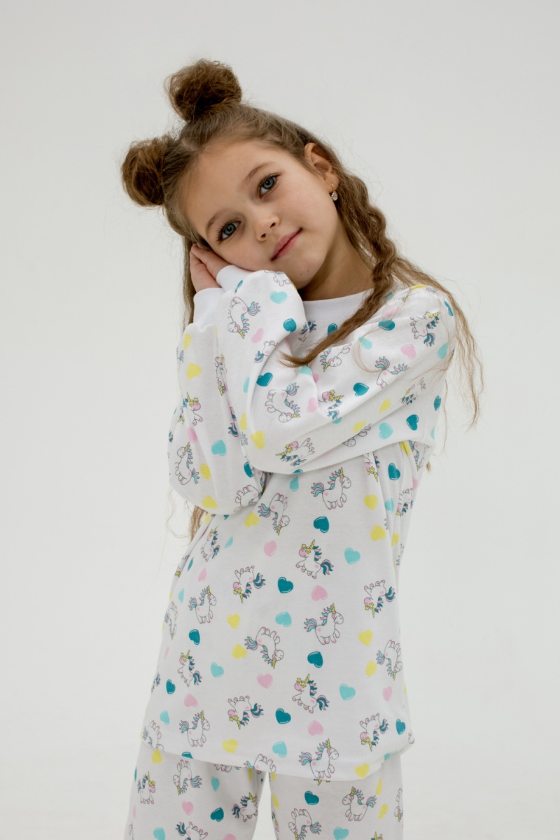 Пижама с брюками 10117 (белый/розовый)