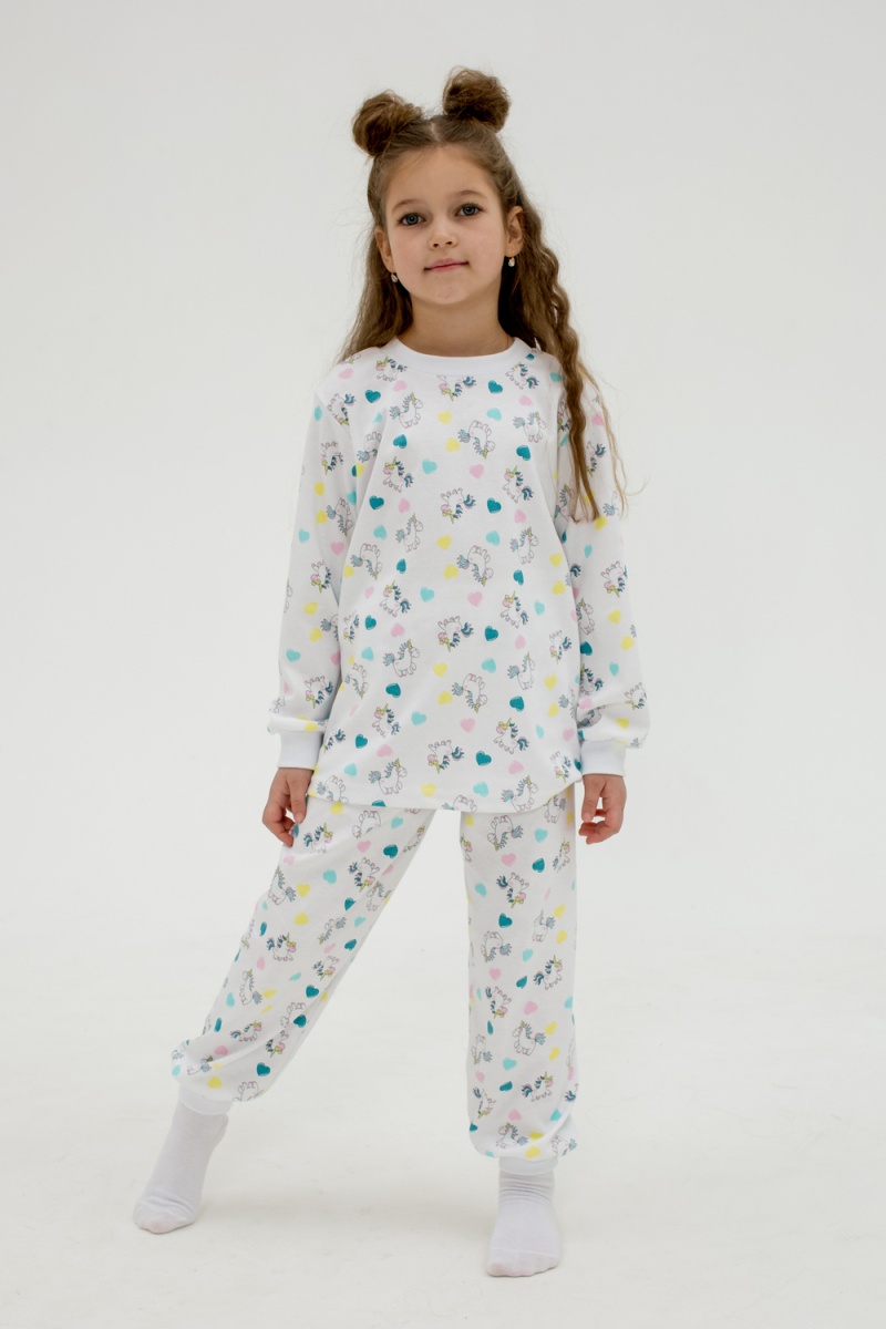 Пижама с брюками 10117 (белый/розовый)