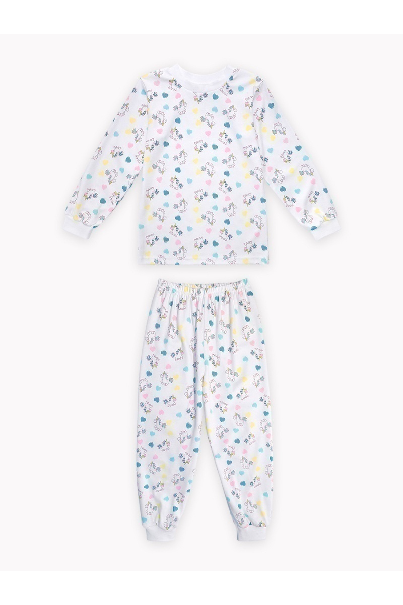 Пижама с брюками 10117 (белый/розовый)