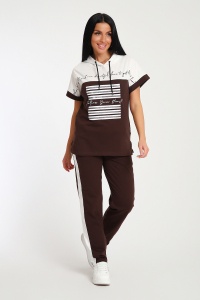 Костюм с брюками 65078 (коричневый)