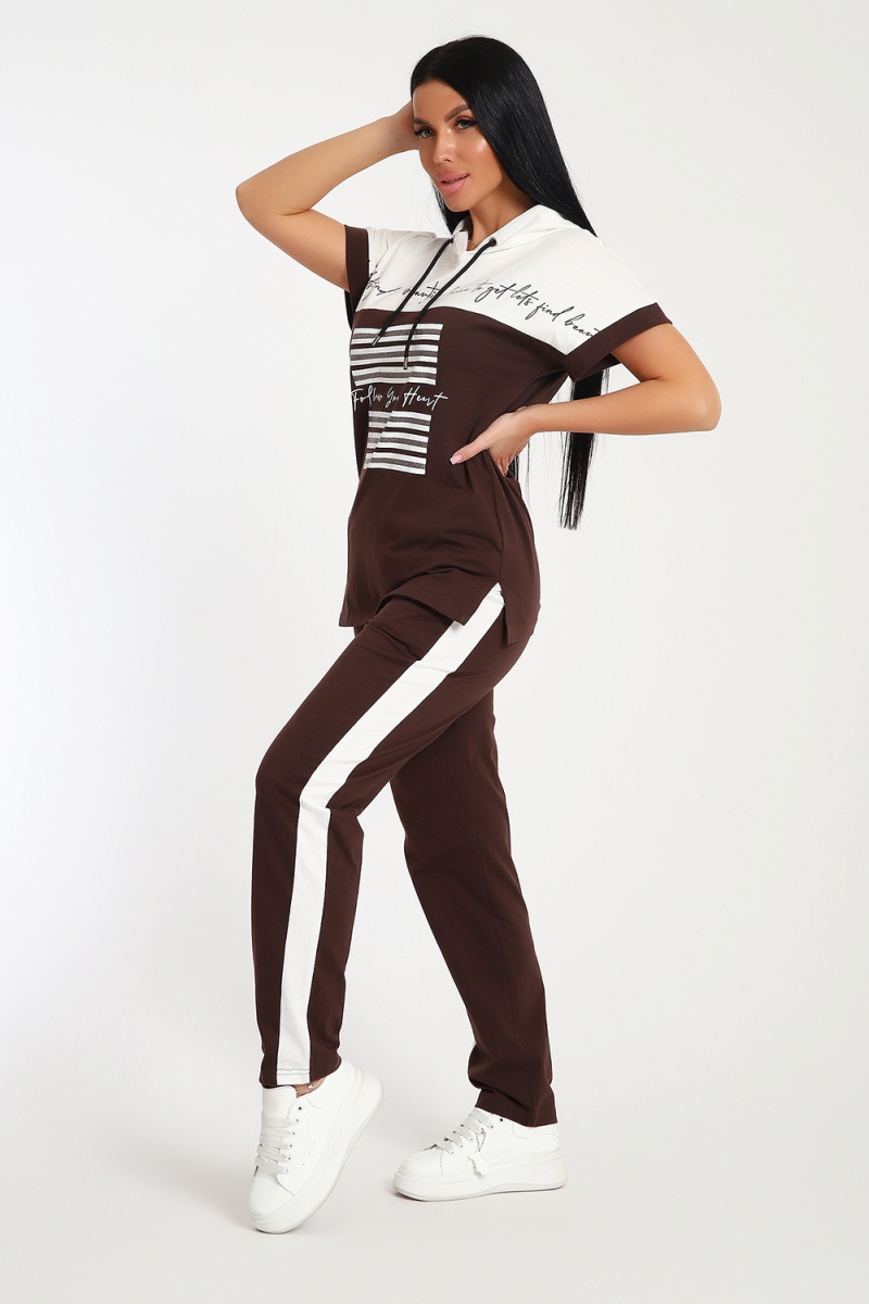 Костюм с брюками 65078 (коричневый)