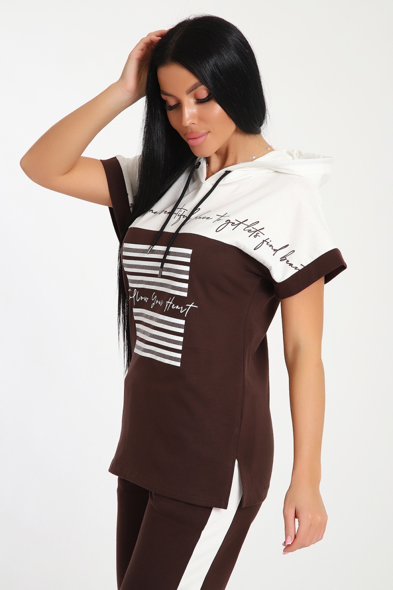 Костюм с брюками 65078 (коричневый)