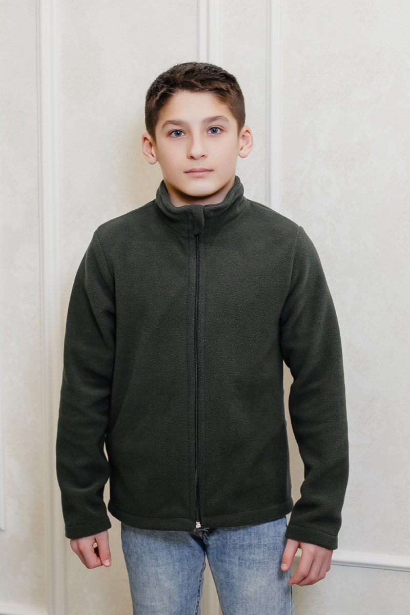 Детская толстовка 34512 на флисе (хаки)