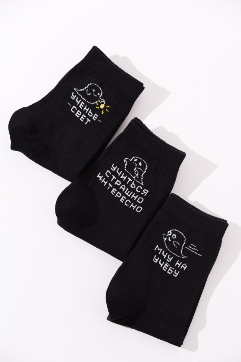 Носки стандарт Мчу на учебу (набор 3 пары) (черный)