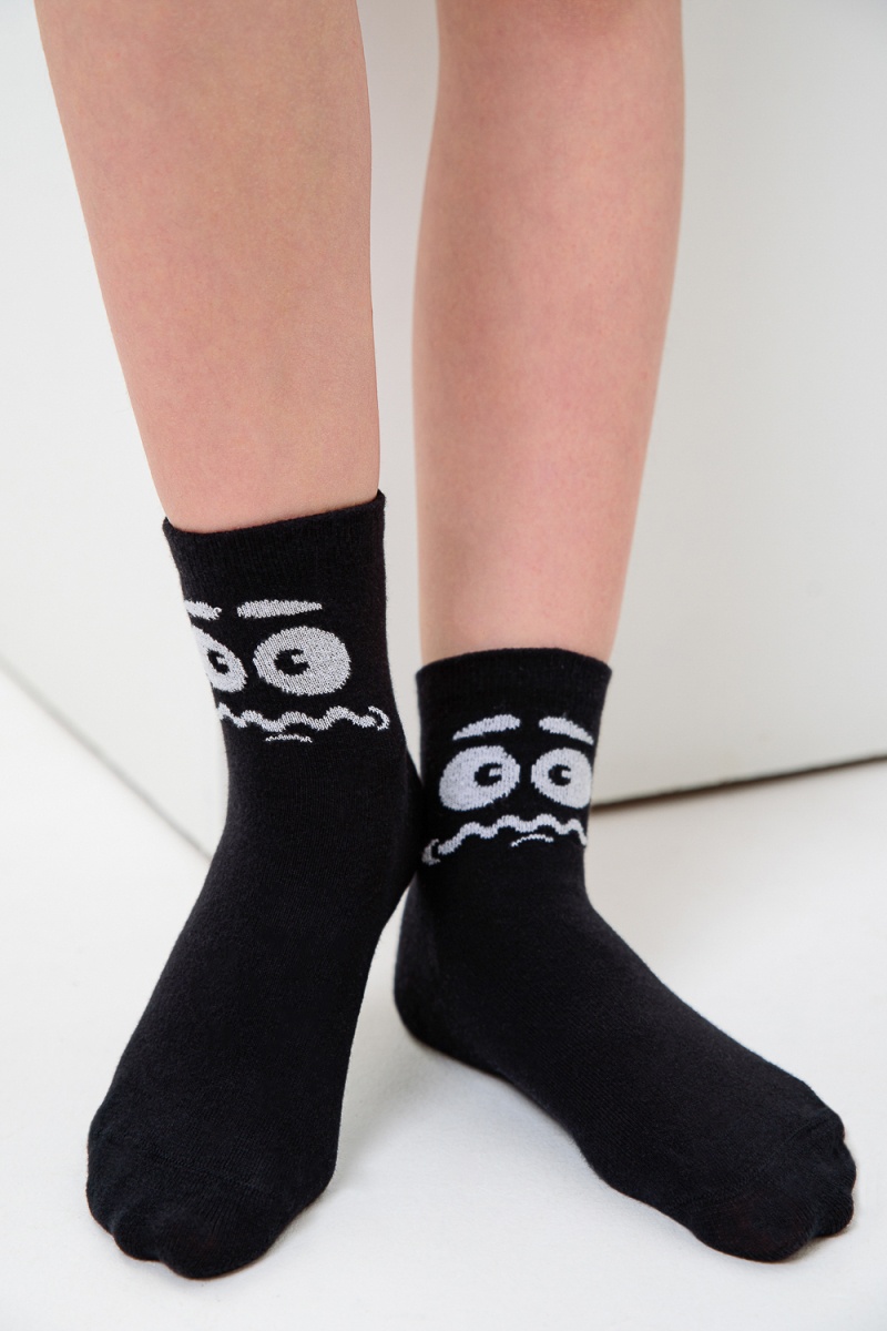 Детские носки стандарт Смайл (набор 3 пары) (черный)