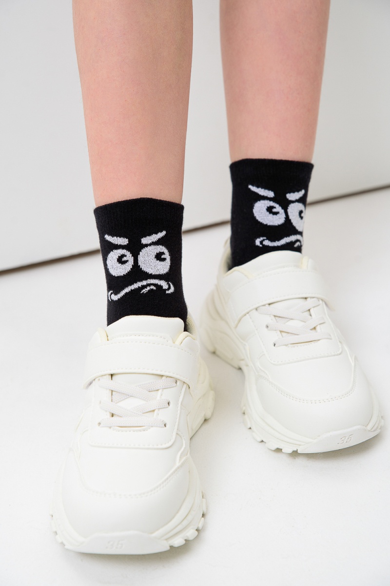 Детские носки стандарт Смайл (набор 3 пары) (черный)