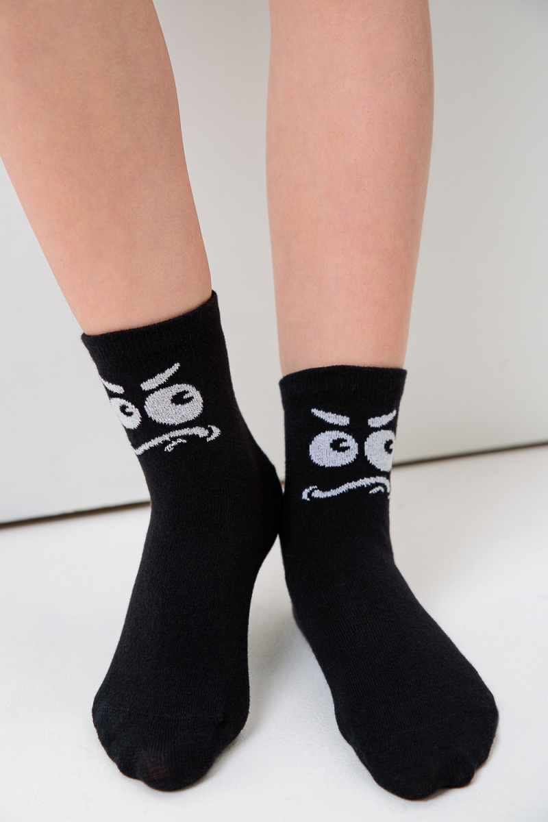 Детские носки стандарт Смайл (набор 3 пары) (черный)