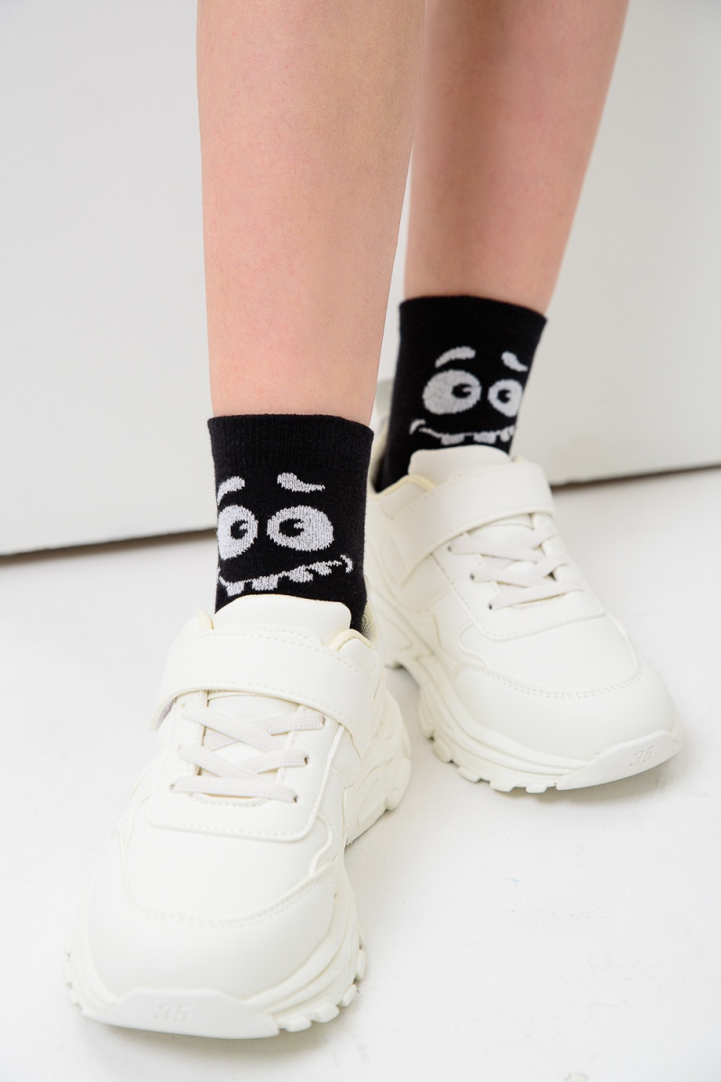 Детские носки стандарт Смайл (набор 3 пары) (черный)