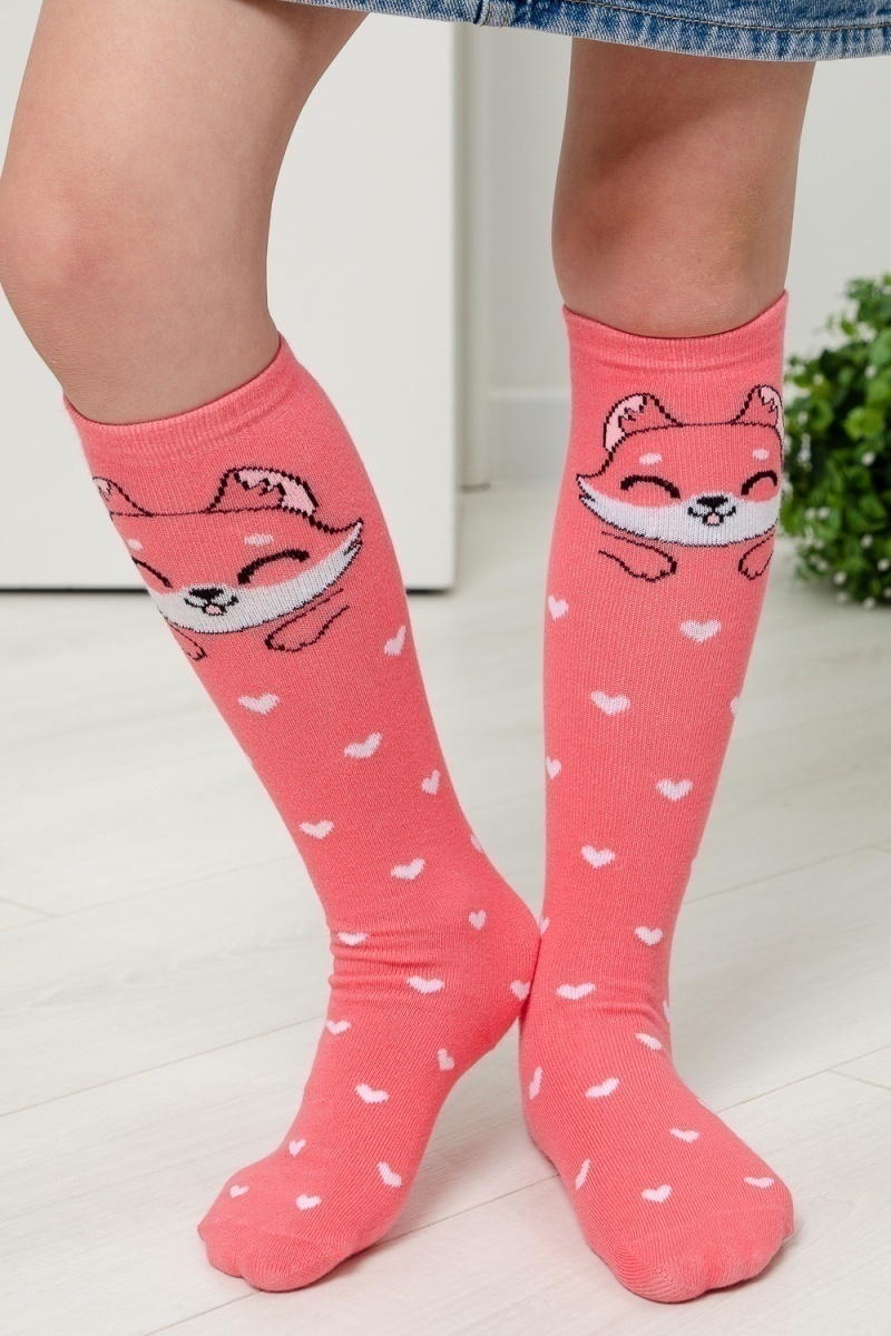 Детские гольфы Лисенок (коралл)