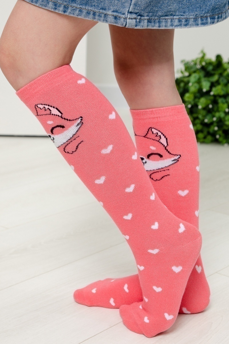 Детские гольфы Лисенок (коралл)