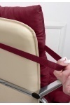 Подушка для мебели со спинкой матрас подушка для кресла, 85х42х5 см на резинке и с завязками (бордовый)