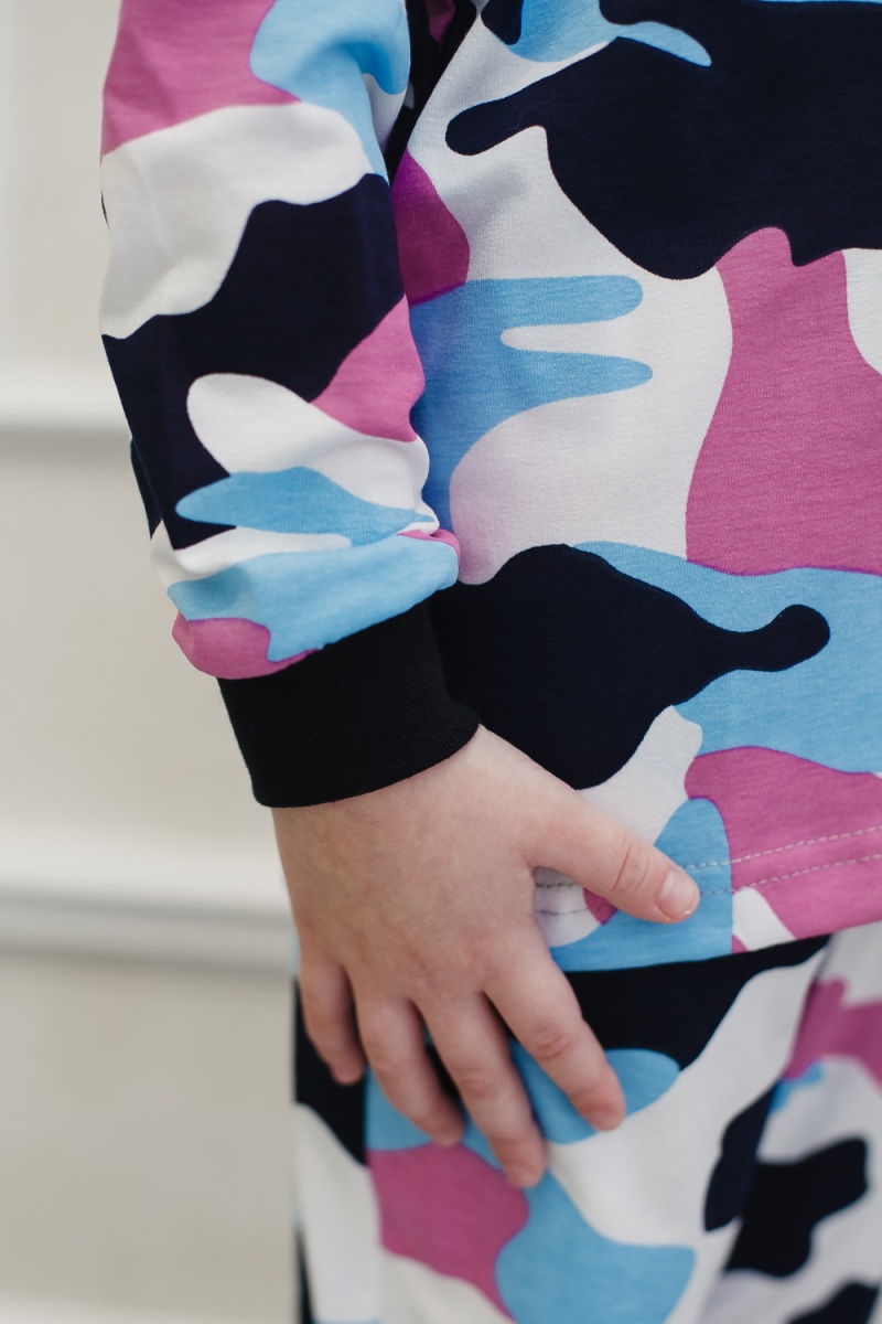 Детская пижама с брюками 34514 (камуфляж с розовым)