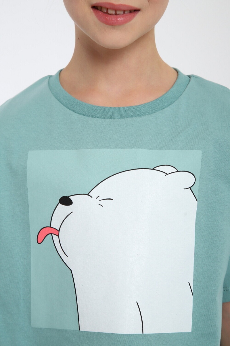 Пижама с шортами Хулиган арт. ПД-019-069 (бирюза/бирюза)