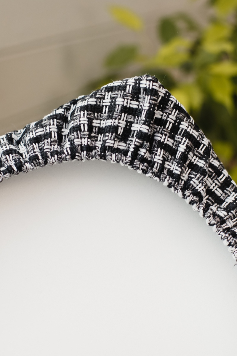 Подушка для мебели на табурет 4 шт Плетенка черный (черный)