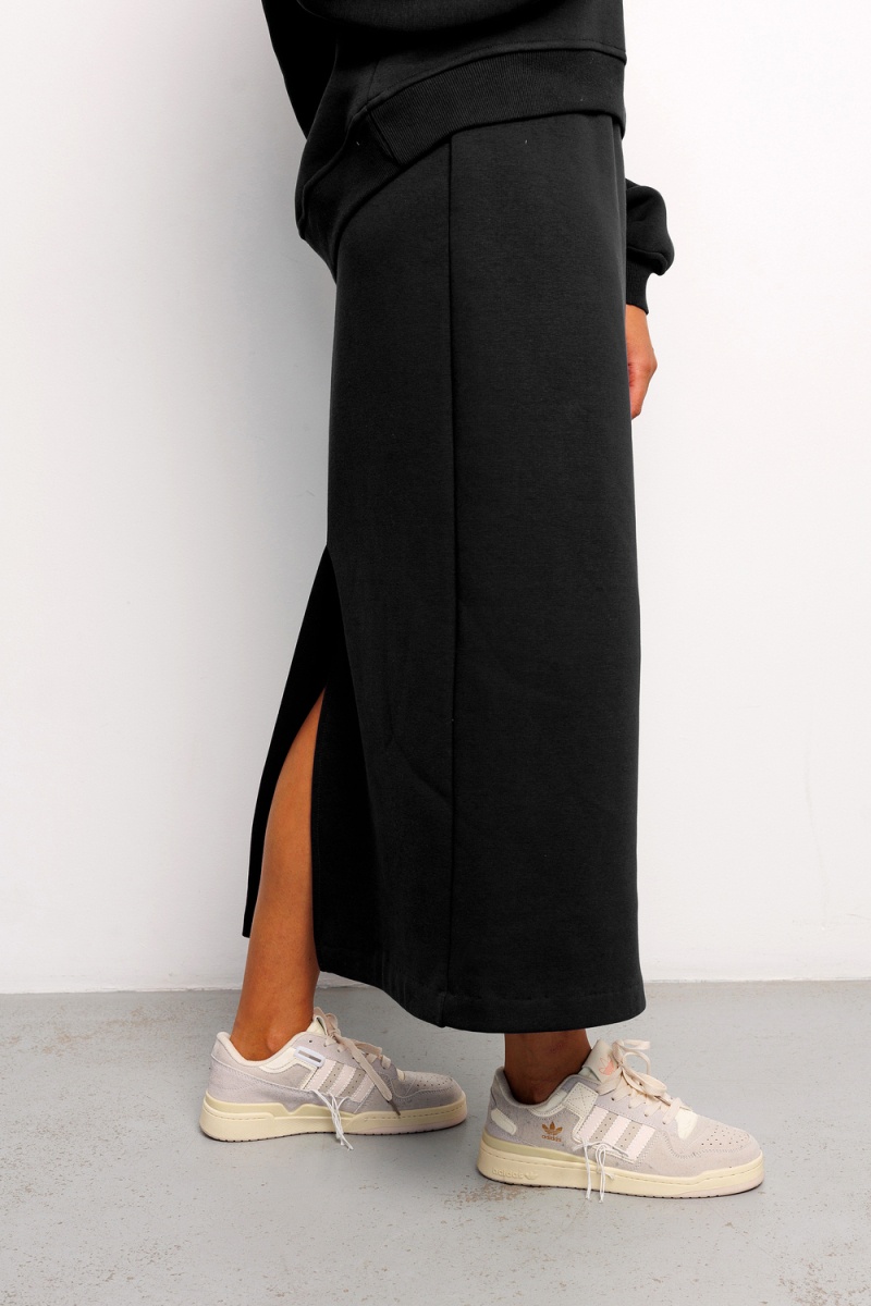 Юбка с разрезом 388BLK (черный)