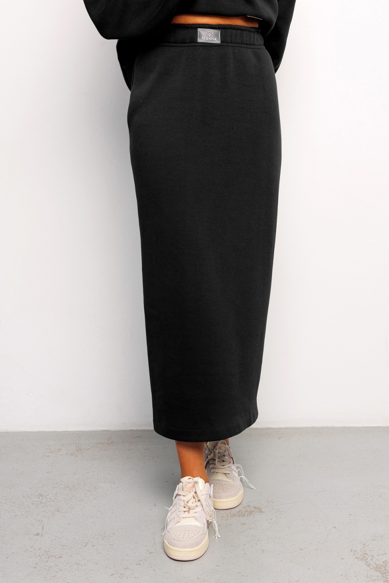 Юбка с разрезом 388BLK (черный)