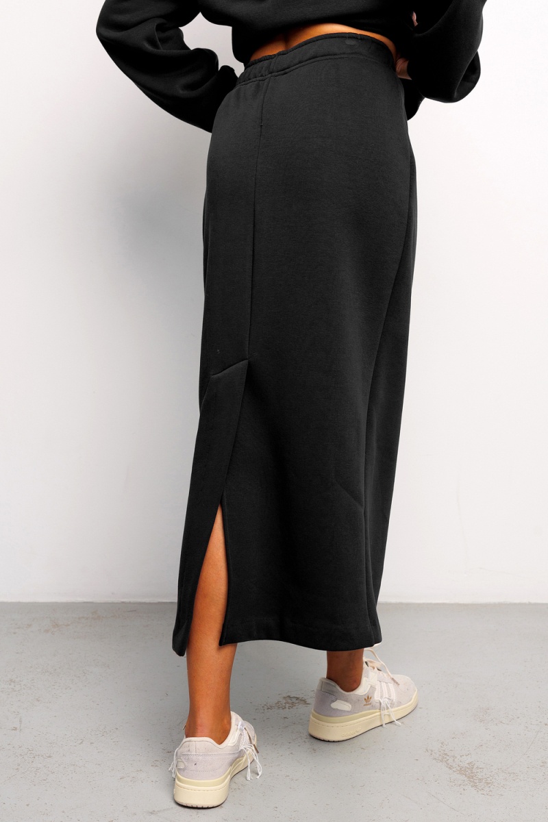 Юбка с разрезом 388BLK (черный)