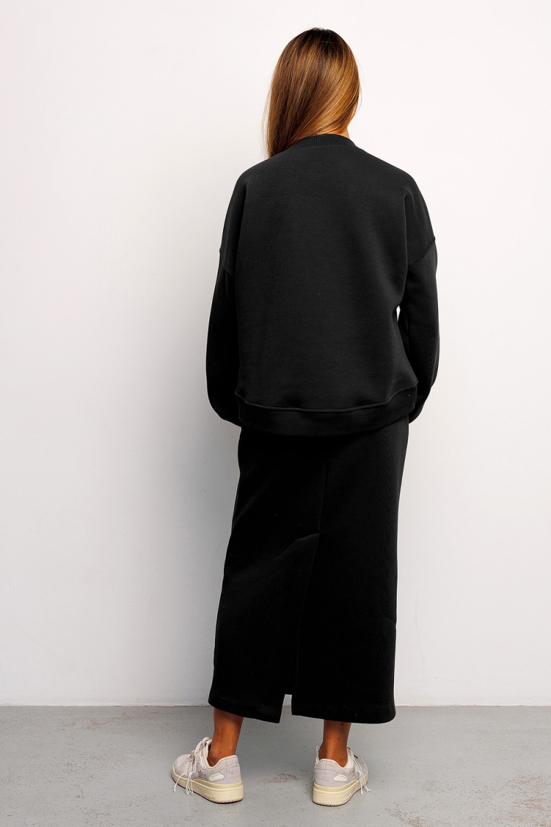 Юбка с разрезом 388BLK (черный)