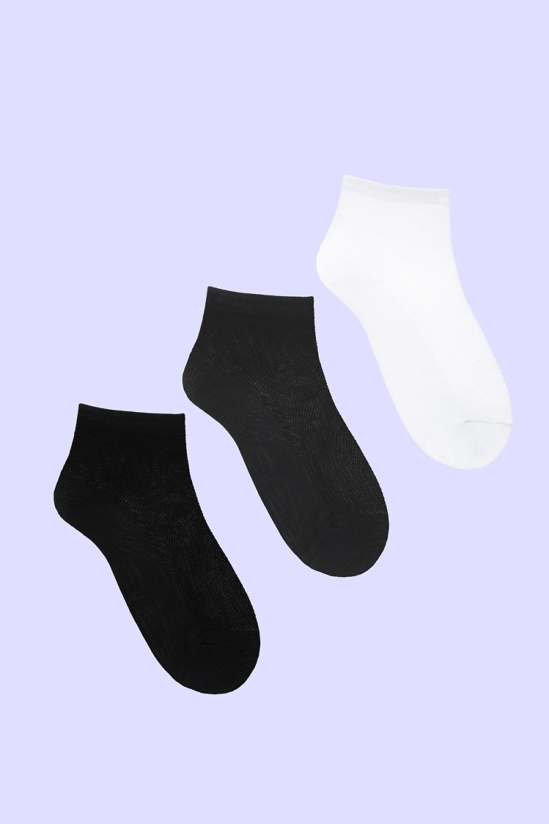 Детские носки стандарт Незнайка (набор 3 пары) (белый, графит, черный)