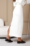 Юбка длинная макси с разрезом 388MLK (белый)