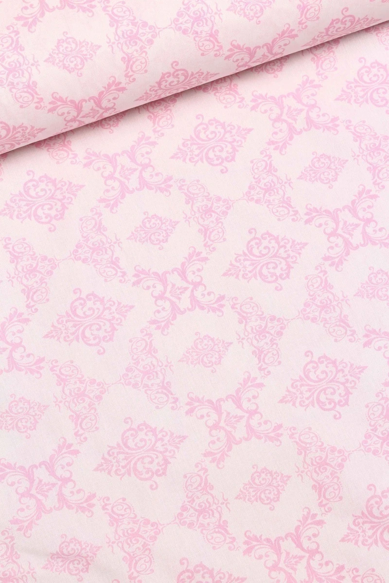 Ткань бязь 120г/м2, 150см "Дамаск" розовый арт. 8105/32