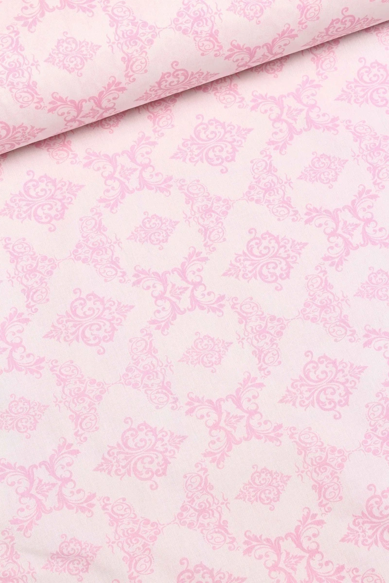 Ткань бязь 120г/м2, 150см "Дамаск" розовый арт. 8105/32