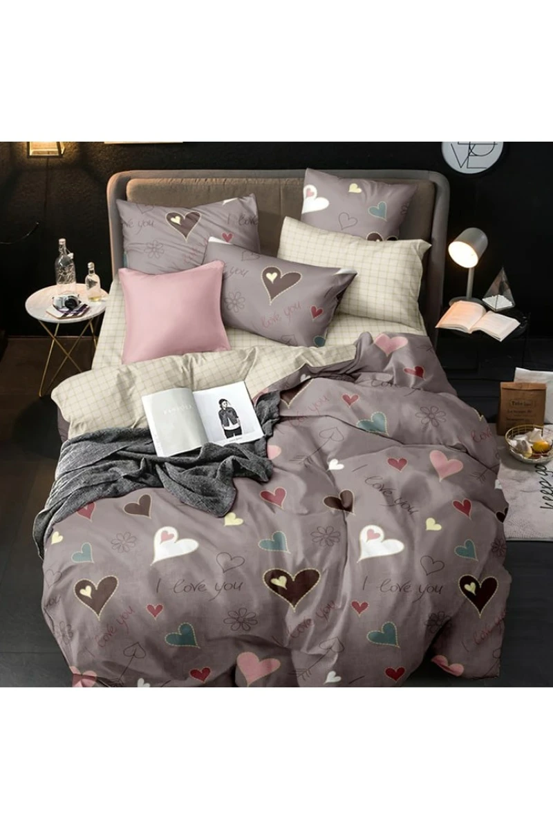 Ткань поплин 115г/м2, 220см "Люблю сердечно" арт. H41 тип 1