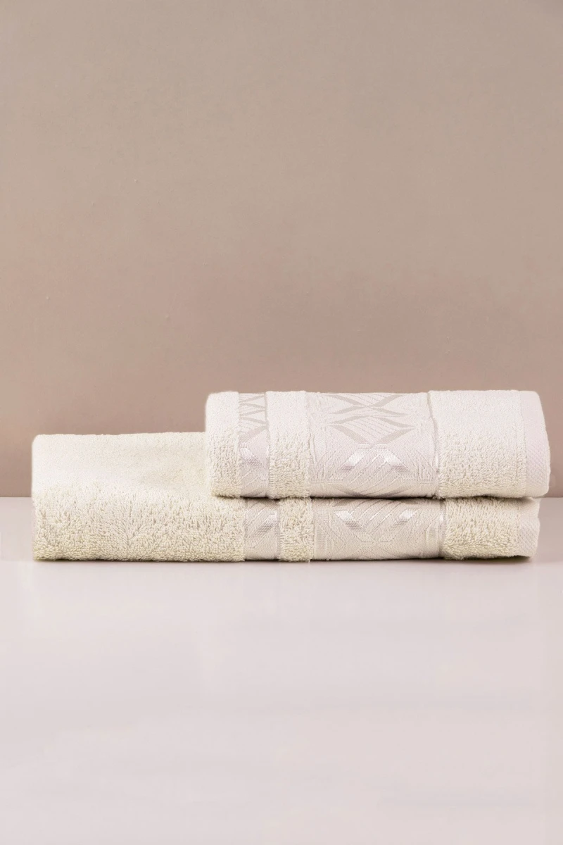 Полотенце махровое Ромбик - светло-бежевый