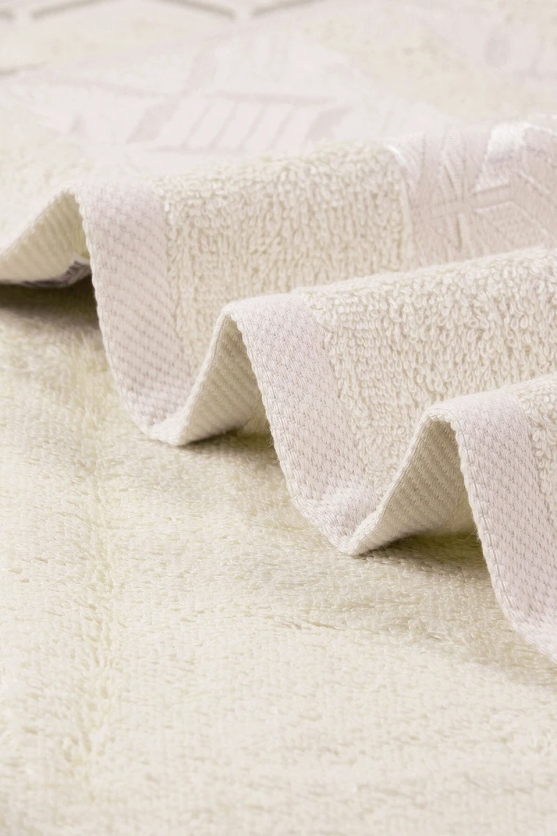 Полотенце махровое Ромбик - светло-бежевый