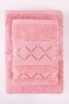 Полотенце махровое Ромбик - персиковый