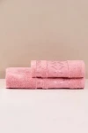 Полотенце махровое Ромбик - персиковый