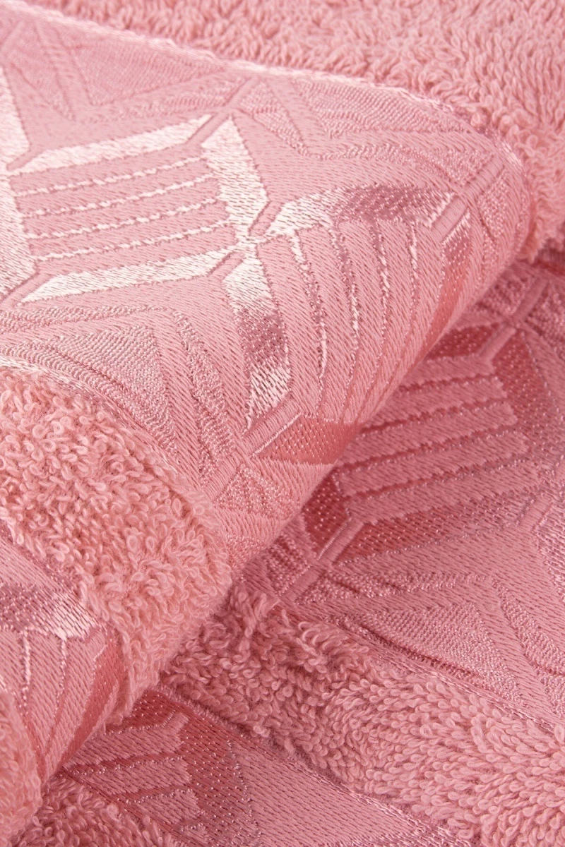 Полотенце махровое Ромбик - персиковый