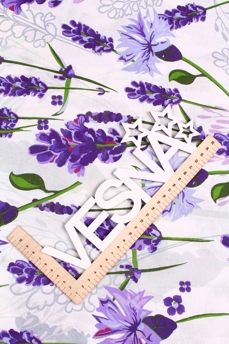 Ткань бязь 120г/м2, 220см "Васильки" арт. 28387/1 тип 1