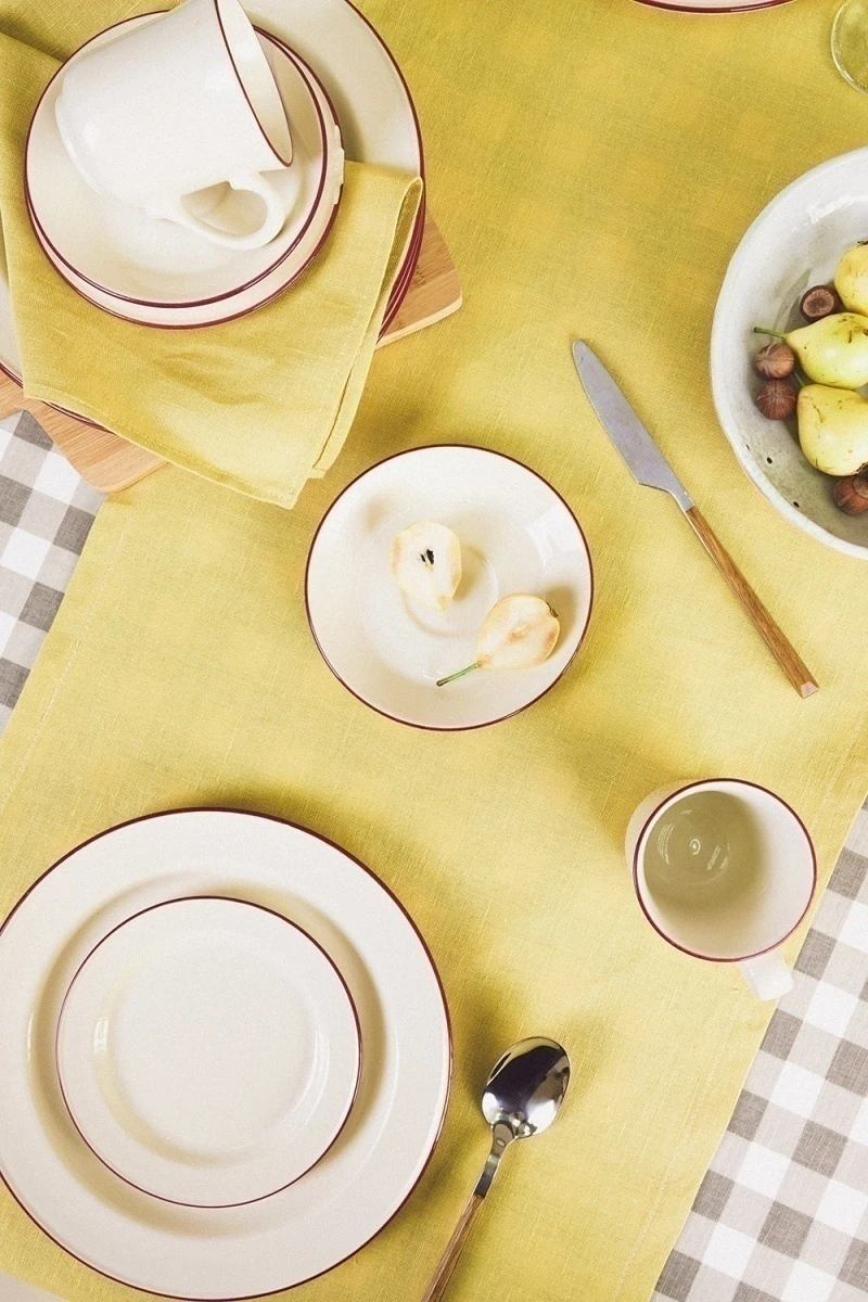 Дорожка полулен 004 Банан (однотон)