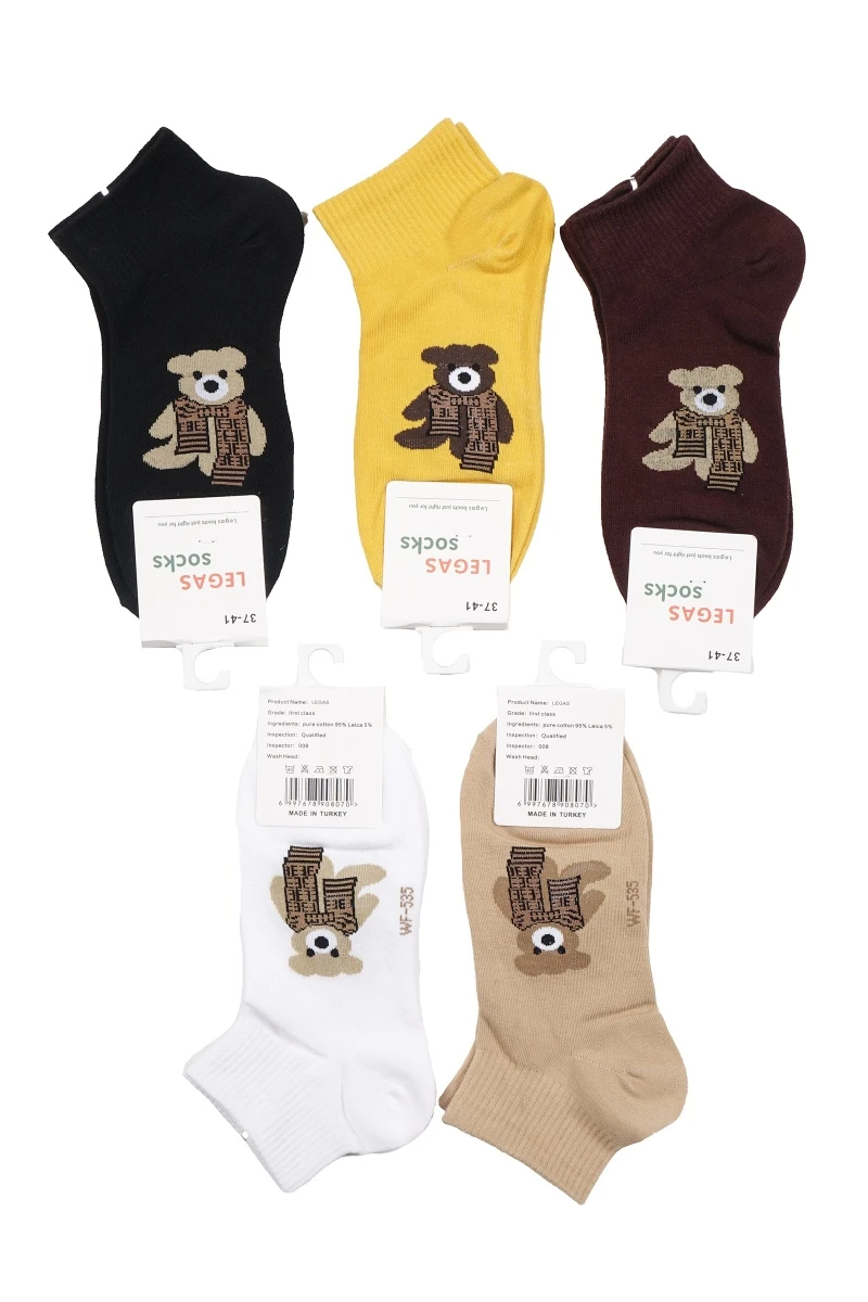 Носки женские короткие хлопковые "LEGAS" WF-535 р. 37-41 (по 5 штук)