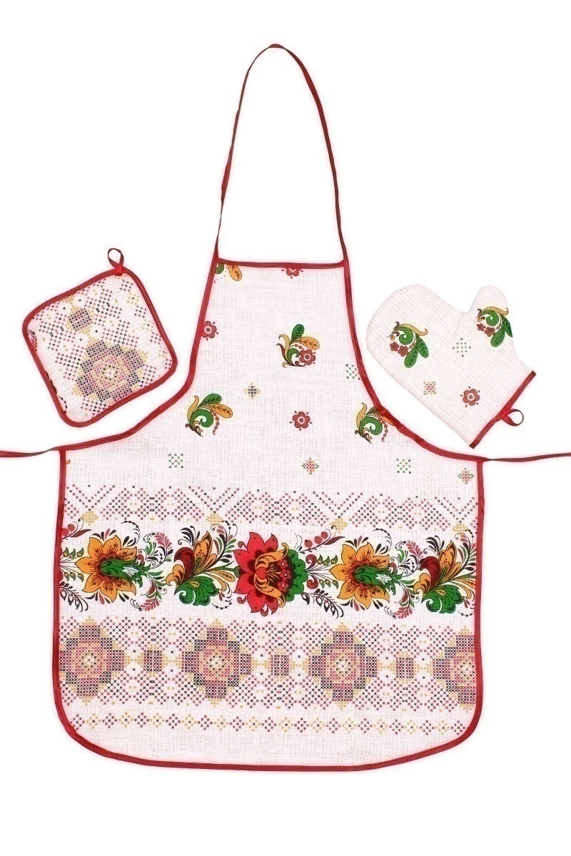 (К) Кухонный набор 101 Вышивка: фартук, прихватка, рукавица
