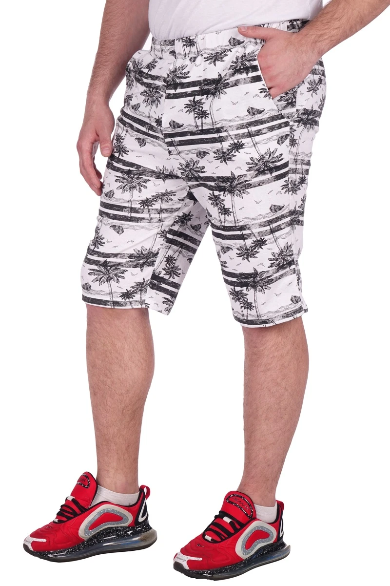 (СК) Шорты мужские "Спорт" белый, пальмы