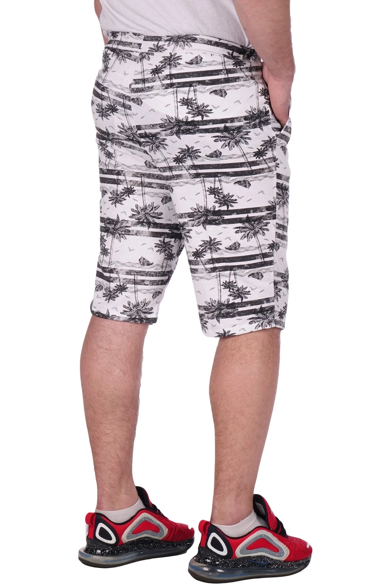 (СК) Шорты мужские "Спорт" белый, пальмы