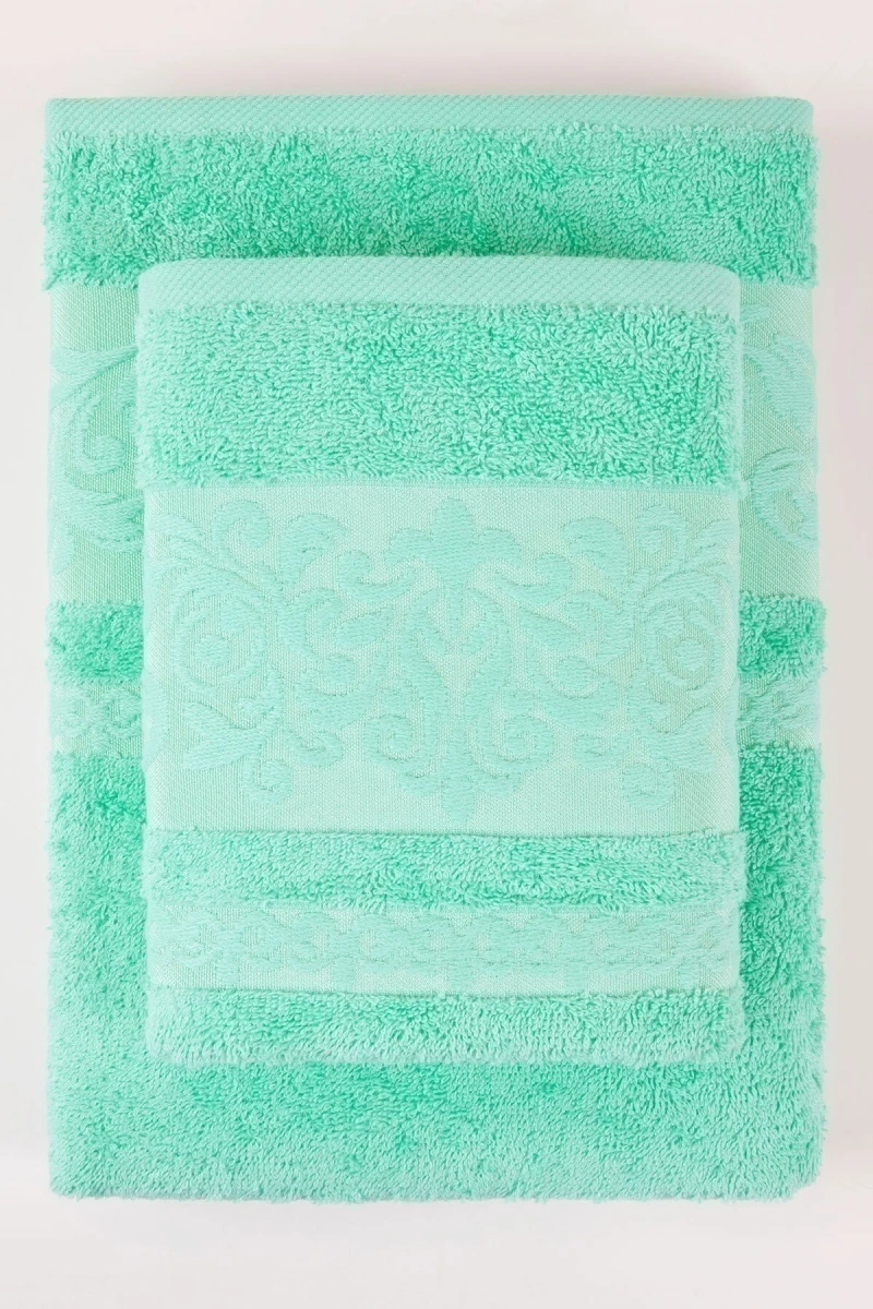 Полотенце махровое Криста - серо-зеленый