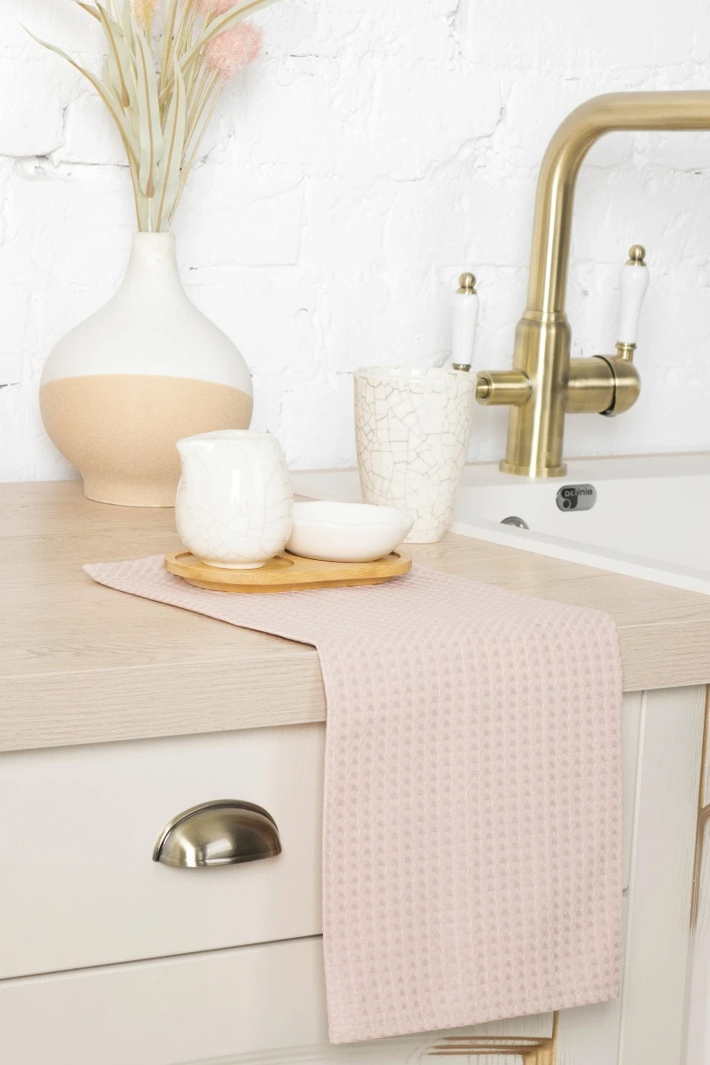 Полотенце вафельное 45/60 штучно 007 Кофе с молоком (однотон) (240 гр)