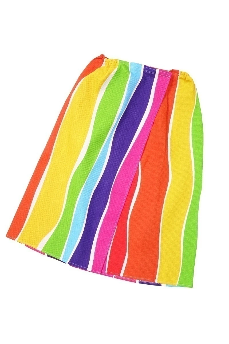 Парео для бани женское (на липучке) (Диз) 037 Волны радуги