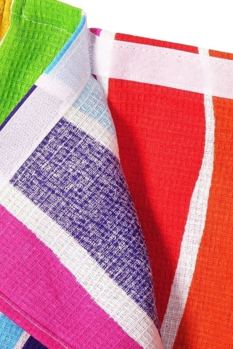 Парео для бани женское (на липучке) (Диз) 037 Волны радуги