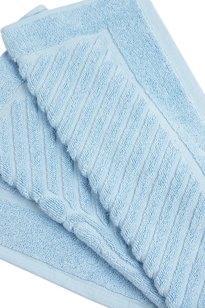 Коврик махровый Туркменистан 700 гр/м2 - голубой (blue bell) (50х70)