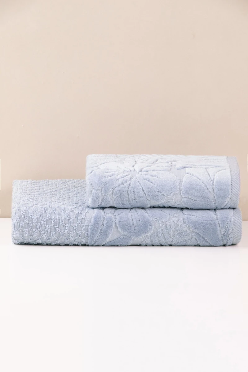 Полотенце махровое Экзотик (5062) - голубое