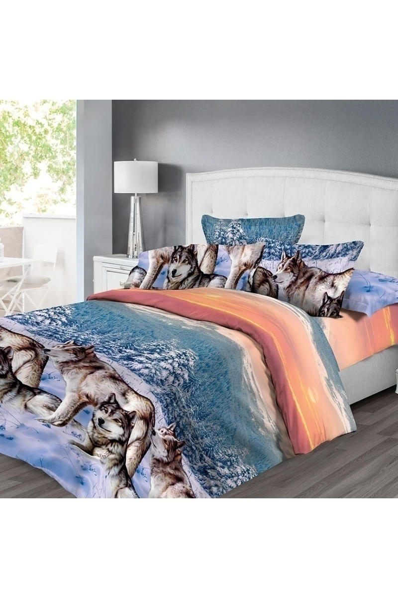 Ткань бязь Премиум ГОСТ 140г/м2, 220см "Волки" арт. 6346-1