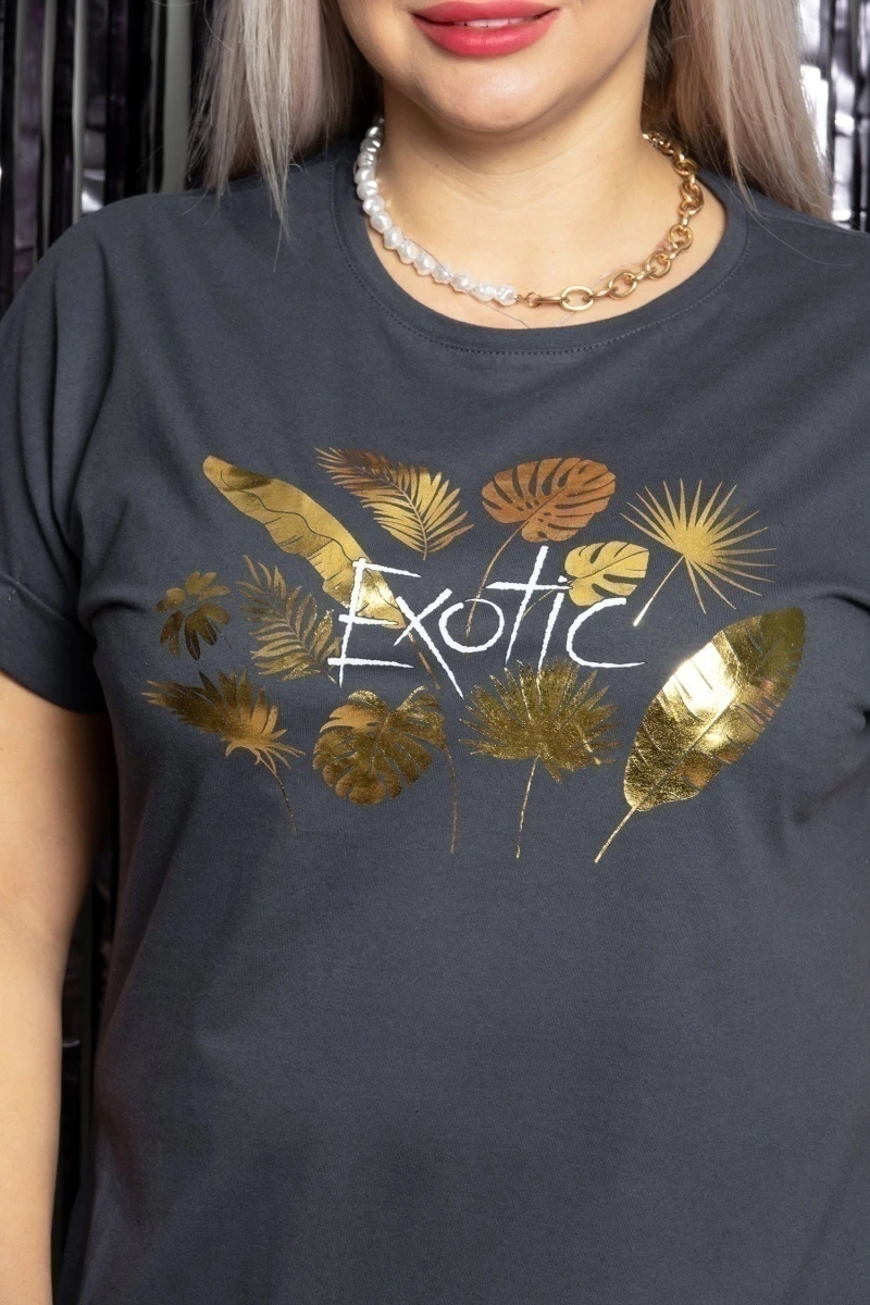 (СК) Футболка женская "Экзотика" графит