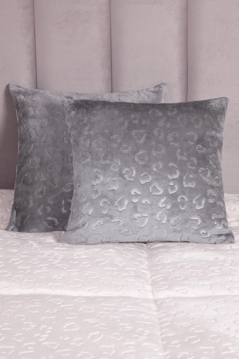 Наволочка плюш велюр Жаккард VV-93 Серебристый_